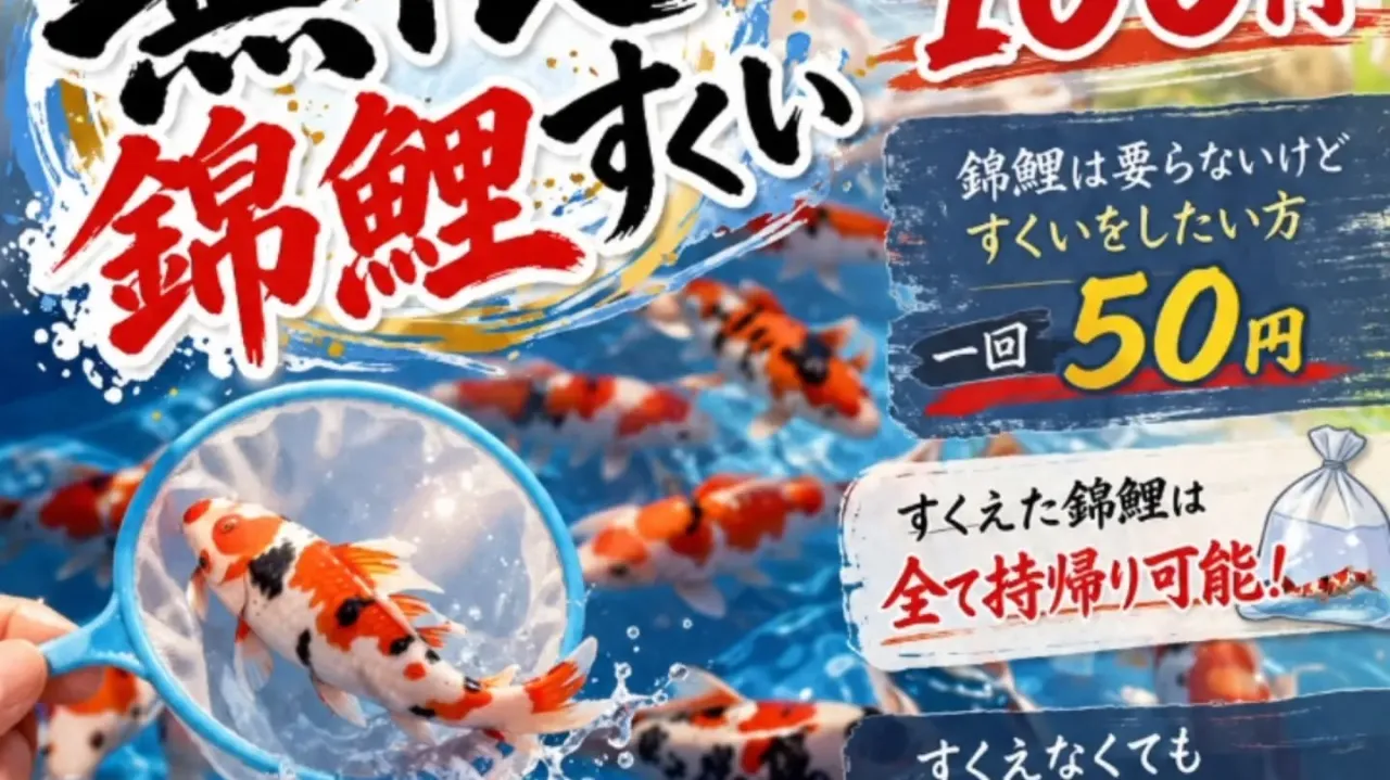 本日の入荷情報✨(錦鯉、金魚、無限錦鯉すくい)