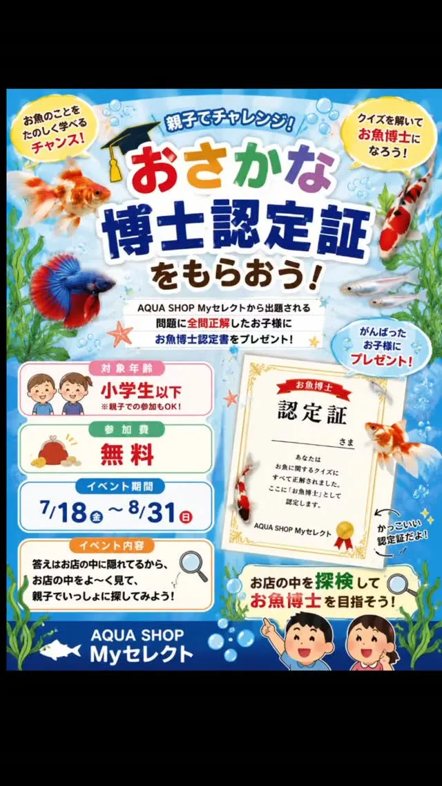 おさかな博士認定証をもらおう🎉